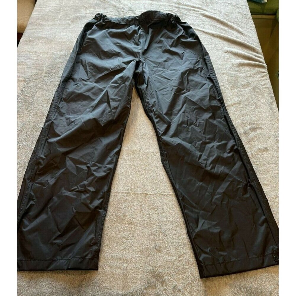 Red Ledge Black Rain Pants Mens Small Taped Seams Snap Bottom Casual Packable